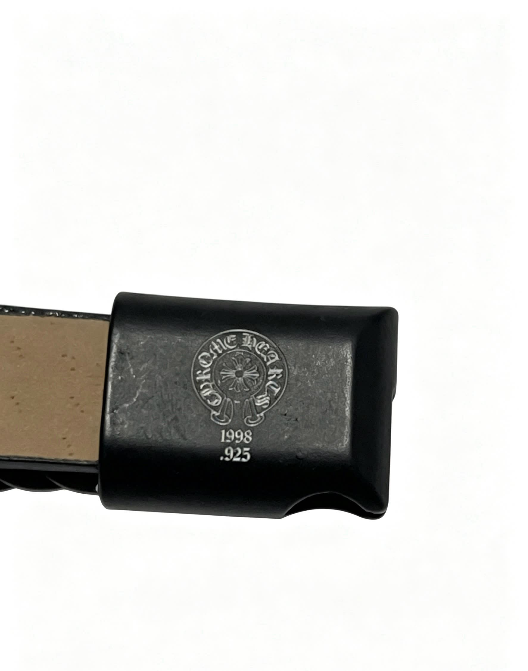 Chrome Hearts Men's Leather Bracelet with Cross Design